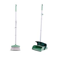 Broom and Dustpan With Long Handle Telescopic Up Non-stick Hair Extra Long Handle Multi-Function Broom And Dustpan Soft Brush Windproof Broom Set Garage Toilet Garden Cleaning Tools