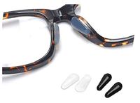 AM Landen 10 Pairs 2.5mm Transparent and Black Anti Skid Tear Drop Silicone Nose Pads Eyeglass Nose Pad