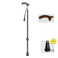 Crutches Elderly Carbon Lightweight Telescopic Cane Wooden Anti-Skid Walking Stick Drop-Proof Walking Stick Gift (Color : Section A, Size : 60CM)