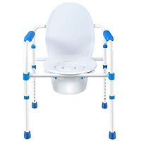 ZBYXZIGJ Elderly Commode Chair Foldable Toilet Stool Aluminum Alloy Mobile Toilet Seat Large Capacity Non-Slip Easy to Clean