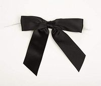 7/8" Black Pre-Tied Bow (100 Pieces) - CB-BOW7BL