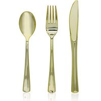 Sparkle and Bash Plastic Metallic Gold Cutlery (Pack of 72)