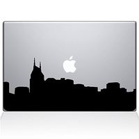 The Decal Guru 2301-MAC-12M-BLA Nashville City Skyline Decal Vinyl Sticker, 12" MacBook, Black