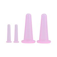 HEALIFTY 4Pcs Chinese CuppingSet Body Massage Cups Set Facial Therapy Massaging Tools (Pink)