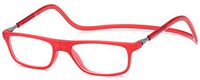 Anti-Reflective Magnetic Reading Glasses Adjustable Front Connect Reader(Red 03/Coated Lens 275)