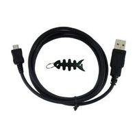iShoppingdeals - Black USB Data Charging Cable Cord + Headphone Cord Wrap for Barnes & Noble NOOK Simple Touch (BNRV300) WiFi eBook Reader