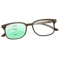 Progressive Reading Glasses Men & Women - No Line Gradual Multifocal Lenses, 3 Magnification Strengths in 1: +300 Reading, 2.25 Computer Desk, 150 Distance/Surroundings - | Bonus Pouch Included