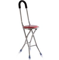 Qucasyl Folding Cane Seat 220 Lbs Capacity Thick Aluminum Alloy Cane Stool Crutch Chair Seat with Comfortable Handle for Elderly and Disabled