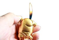 Golden Cute Pig Design Cigarette Butane Lighter SOFE Flame (Come Without Butane)