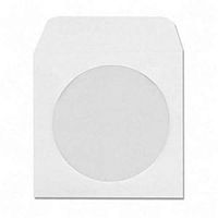 Mediaa2Z CD DVD White Paper Sleeves 100 Gram with Clear Window and Rear Flap, 100-Pack