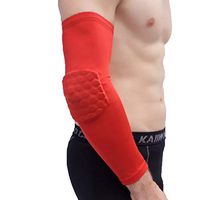 Workouty Arm Brace Elbow Pads Compression Sports Sleeves for Baseball Basketall Tennis Workout (Red, L)
