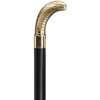 Men King Cobra Cane Black Maple, Solid Brass Handle  -Affordable Gift! Item #HAR-9113008