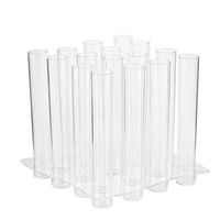 BalsaCircle 48 pcs 1 oz Clear Plastic Jello Shot Test Tubes with 3 Trays - Disposable Wedding Party Catering Tableware