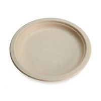 Earth's Natural Alternative ECOP005CSE Eco-Friendly, Compostable Plant Fiber 10" Plate, Natural, 500 Count, Light Brown