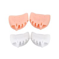 Healifty Bunion Corrector 2 Pairs of Silicone Toe Separators Hallux Valgus Toe Correctors Separate Toe Splint Holders Slotted Insoles(White and Skin Color)