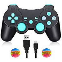 TPFOON Wireless Controller Dual Shock Gamepad for Sony PS3, SIXAXIS Joypad Remote for Sony Playstation 3 DualShock 3 - Charge and Play Cable Included