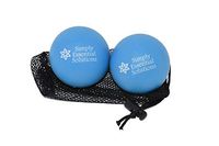 Deep Tissue Massage Therapy Balls: Set of Two with Mesh Bag for Self-Care Pain Relief, Myofascial Therapy, Physical Therapy, Deep Tissue Pressure. Yoga, Pilates (Blue, 63 mm)