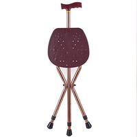 Cane Stool Adjustable Folding Walking Stick Chair Massage Crutches with Seat Portable Suitable for Use by The Elderly