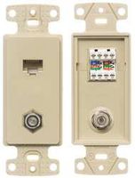 Wall Plate and Jack, Cat 5e/F-Type, Ivory