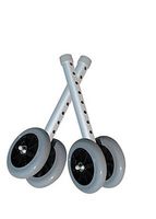 Drive Medical Walker Wheels & Universal Wheels - 5" Heavy Duty Fixed Double Wheels and Glide Caps (Designed to fit walker 926935 )