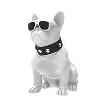 Mingyuan CH-M10 Bulldog Head Rotatable Wireless Bluetooth Speaker Support TF Card Stereo System/FM Radio for TV Computer Phone Desktop (white)