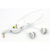 WHITE In-Ear Retractable Stereo Headset Wired Dual Earbuds Earphones with Microphone for iPhone 6, 6 Plus, iPhone 5S, 5C, 5, 5G, 4S 4 4G (AT&T, T-Mobile, Alltel, Boost, Virgin Mobile, Sprint, Verizon, Net10, Straight Talk, Cricket, US Cellular, Unlocked)