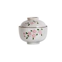 AXZHYX Bowl Ceramic Bowl Vintage Cherry Blossom Snack Dessert Dried Fruit Tray Fruit Salad Plate Tableware 10.5x10cm Hotel Tableware Home Noodles Boiled Fish Soup Bowl