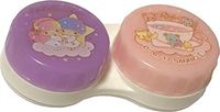 Sanrio Little Twin Stars Contactlens Case with Zip Bag for Soft Lenses (Twinkle Tea)