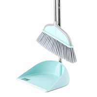 WDX- Broom combination household living room sweeping floor cleaning kitchen cleaning tools broom 簸箕 set combination thickening broom soft hair non-stick hair artifact Household (Color : Blue)