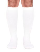 Mojo Compression Socks Unisex 15-20mmHg Knee-Hi Stockings | White - Small