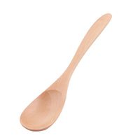 uxcell Family Kitchen Soup Tea Milk Salad Mixing Serving Spoon Scoop 17cm Length Wood Color