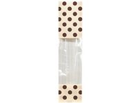 Designer Window 1.85 Mil Bags - Cream & Choc Dots Designer Cello Bags 2-5/8x1-7/8x10-3/4" 1.85 mil (2 Packs; 100 Bags Per Pack) - WRAPS-DLN2DOTCC