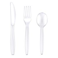 150-Pack Clear Disposable Plastic Silverware Set | Heavyweight Plastic Utensils, 50 Each of Knives, Forks & Spoons | Fine Cutlery Flatware for Parties, Weddings, Baby Shower, Graduation