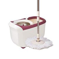 LIUFS-Mop Head Rotary Mop Bucket Mop Double Drive Automatic Mopping Bucket Mop Thickening Bucket Body Flip Design Cleaning Convenient (Color : White)