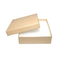 Kraft Cotton Filled Box - 100% Recycled Material - Length 3-1/2 x Width 3-1/2 x Height 1 Inch