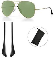 BEHLINE Black Replacement Temple Tips (Ear Socks) for Ray-Ban Aviator RB3025/RB3026/RB3136/RB3362/RB3029 etc, Sunglasses,Also Fit The Round Metal Temple Leg，（Metal Part Not Include）