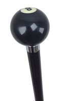 Walking Cane - Eight ball set upon a hardwood maple lacquered shaft. 36"