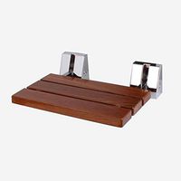 Wooden Folding Shower Seat Wall Mounted Bench Bathroom Stool - Teak Wood/Stainless Steel