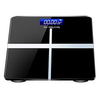 minishop659 Digital Temperature Body Weighing Scale with Step-On Technology Weight Balance Body Fat Analyzer Black
