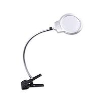 ElectroOptix Desktop Magnifier with LED Light and Clip Hand Free Glass Lens for Old Man, Sudent Reading Books, Jewelry Identification Loupe