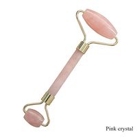 Portable Women Jade Massage Roller Facial Face Neck Head Body Slimming Massager Anti Aging Beauty Tool (Pink crystal)