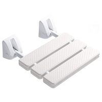 LLF Bath Wall Mounted Folding Up Drop-Leaf Shower Seat Chair Foldable Bathroom Bench Mobility Aid Stool for Home Sauna Room Use (Color : White)