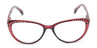 The Showstopper Rhinestone Cateye Reading Glasses, Cateye Readers for Women, 1.75 Red