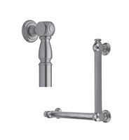 Jaclo G20-16H-24W-LH-PB Straight Smooth with Finials Grab Bar, Satin Chrome
