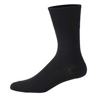 Facool Diabetic Socks for Men Women, Cotton Cushion Socks with Non-Binding, Seamless Toe 1 Pairs Black Large