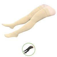HealthyNees Thigh Closed Toe 20-30 mmHg Compression Wide Calf Plus Leg Stocking (Beige, 3X-Large)