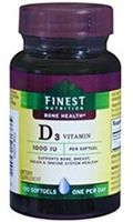 Finest Nutrition D3, 1000 IU, 100 Softgels
