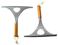Pack of 2 Bamboo Squeegees with Hanging Loop for Bathroom, Mirrors, Windows, Shower Doors