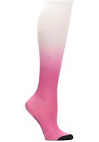 Nurse Mates EKG Heart and Holiday Compression Trouser Socks, Ombre Carnation Pink, One Size