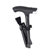 HWCP.CP Collapsible Cane Multi-Function Elderly Telescopic Crutches Intelligent Aluminum Trekking Pole (with Light)